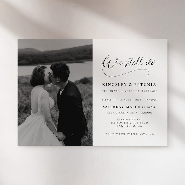 Invitación Caligrafía romántica Aún tenemos foto de renovació (Subido por el creador)
