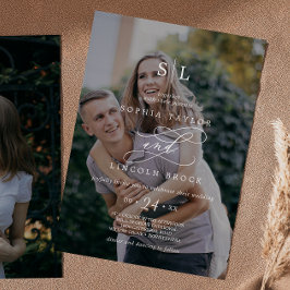 Invitación Caligrafía romántica Boda de monograma de fotograf