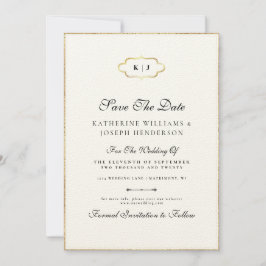 INVITACIÓN CALIGRAFIA ROMÁNTICA CLÁSICA MONOGRAM SAVETHE FECH