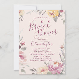 Invitación Caligrafía romántica de jardín Ducha de novia