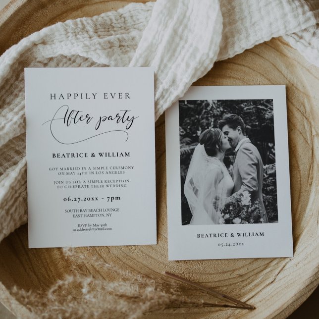 Invitación Caligrafía romántica Feliz para siempre después de (Subido por el creador)