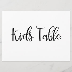 Invitación Caligrafía   Rótulo Boda "Kids Table"