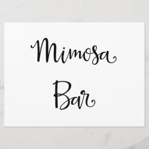 Invitación Caligrafía Sencilla   Letrero de Boda de la Barra 