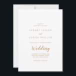 Invitación Caligrafía simple|Boda informal de oro<br><div class="desc">Esta simple caligrafía|invitación a una boda informal de oro es perfecta para una boda elegante. El diseño clásico presenta una tipografía rústica de oro y blanco con un toque minimalista moderno.</div>