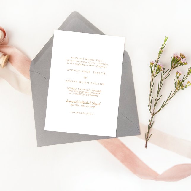 Invitación Caligrafía simple|Boda tradicional de fotografía d (Subido por el creador)