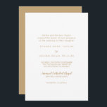 Invitación Caligrafía simple|Boda tradicional dorado<br><div class="desc">Esta sencilla caligrafía y la tradicional invitación a la boda dorada son perfectas para una elegante boda. El diseño clásico presenta una tipografía rústica de oro y blanco con un toque minimalista moderno.</div>