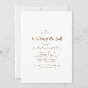 Invitación Caligrafía simple   Brunch Boda de oro