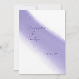 Invitación Caligrafía simple color de agua morado Guardar la 