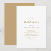 Caligrafía simple | Ducha dorada para novias