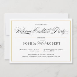 Invitación Caligrafía simple Elegante Fiesta de cócteles de b