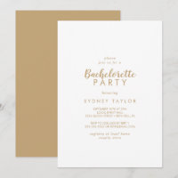 Caligrafía simple | Fiesta de Bachelorette Gold Ba