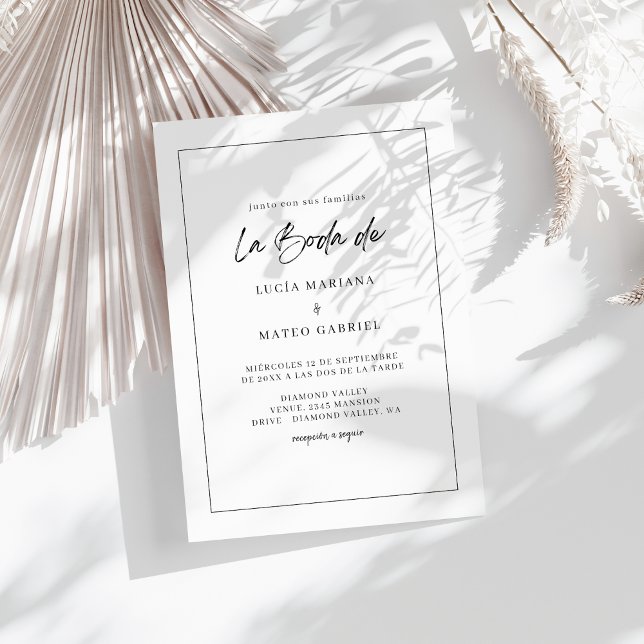 Invitación Caligrafía simple La Boda De Boda Español (Subido por el creador)