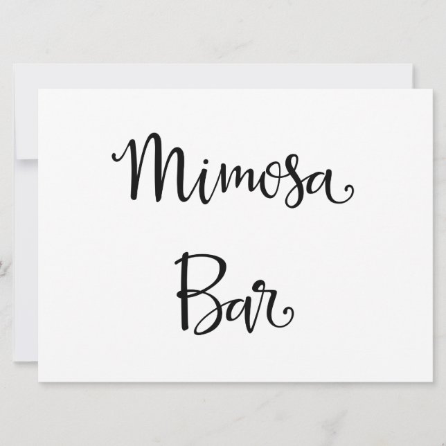 Invitación Caligrafía Simple | Letrero de bienvenida para la  (Anverso)