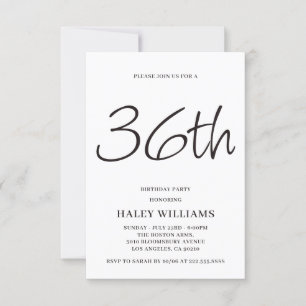Invitación Caligrafía Simple Moderna Minimalista Cumpleaños 3