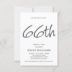 Invitación Caligrafía Simple Moderna Minimalista Cumpleaños 6