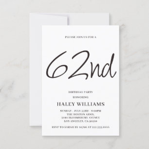 Invitación Caligrafía Simple Moderna Minimalista Cumpleaños 6