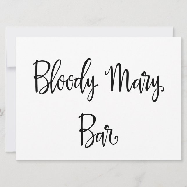 Invitación Caligrafía simple | Pancarta del boda del bar Mary (Anverso)