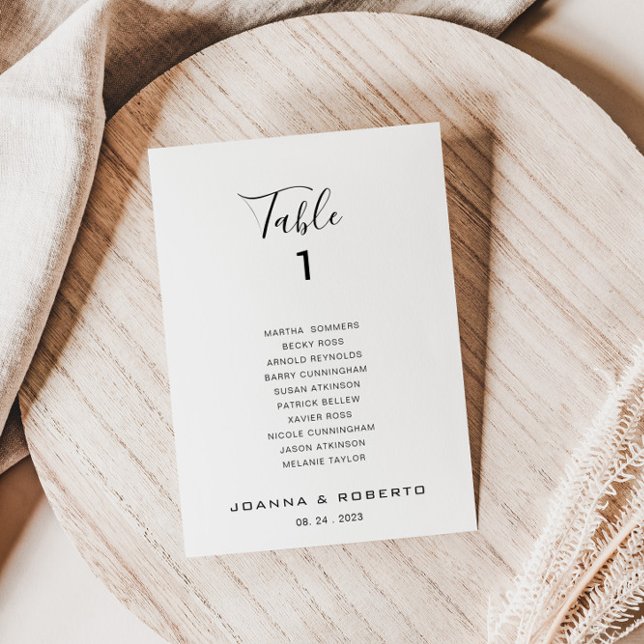 Invitación Caligrafía Tabla formal Número 1 Tabla de asientos (Subido por el creador)