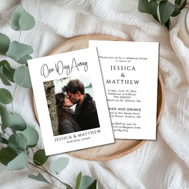 Invitación Caligrafía Un día antes foto ensayo Cena (Subido por el creador)