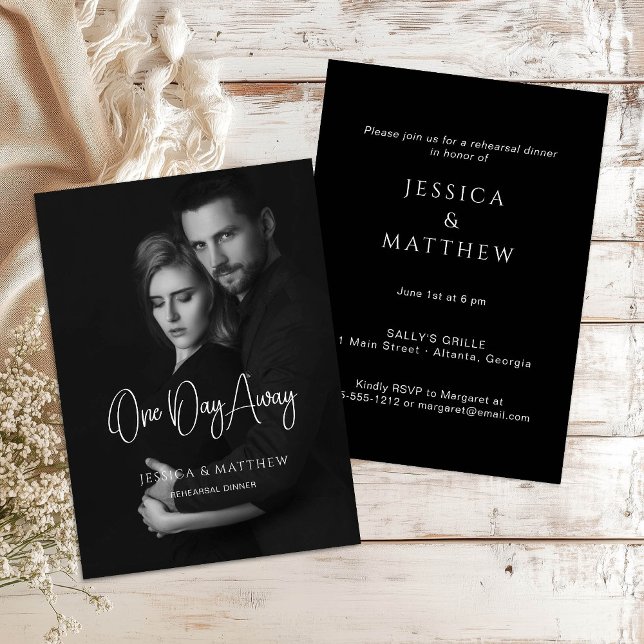 Invitación Caligrafía Un día antes foto ensayo Cena (Subido por el creador)