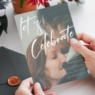 Invitación Caligrafía única: Celebremos al Boda de fotos