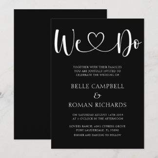 Invitación Caligrafía y Boda fotográfico del corazón blanco y