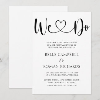 Invitación Caligrafía y Boda fotográfico del corazón blanco y