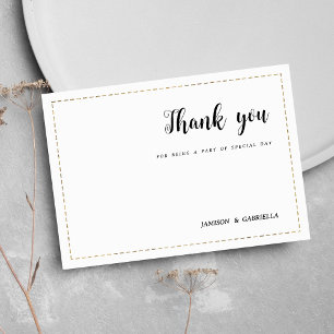 Invitación Calilización de oro blanco minimalista Gracias