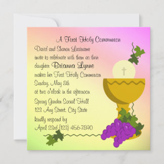 Invitación Calis y uvas 1ª comunión