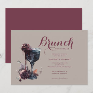 Invitación Cáliz de Flor de Brunch Gótico para Despedida de S