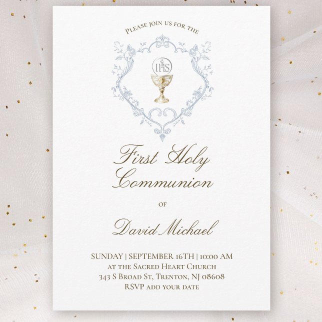 Invitación cáliz hostia de primera comunión católica (Subido por el creador)