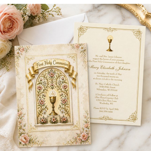 Invitación Cáliz tradicional para la Primera Comunión (Subido por el creador)