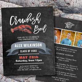 Invitación Calkboard Crawfish Boil 3 Partido de Graduación de