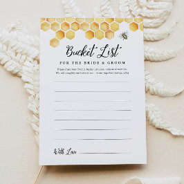 Invitación CALLA Bee Bucket List Briower Shower Game Card