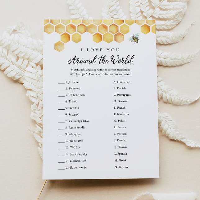 Invitación CALLA Bee Te Amo Alrededor Del Juego De Novias Mun (Subido por el creador)