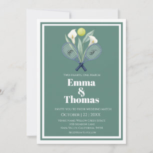Invitación Calla Lilies, Boda de Tenniscore