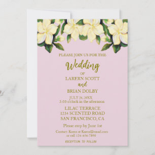Invitación Calla Lilies Boda de Verdor Rosa y Oro Ligero