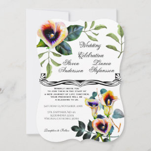 Invitación Calla Lilies Victorian Floral Bouquet Elegante