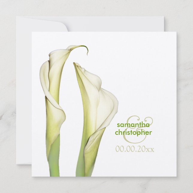Invitación Calla lillies/invitaciones de boda (Anverso)