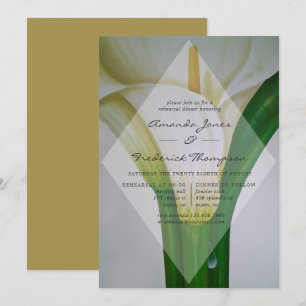 Invitación Calla Lily Boda Cena de ensayo