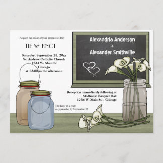 Invitación Calla Lily Chalkboard Y Mason Jar Wedding Invitan