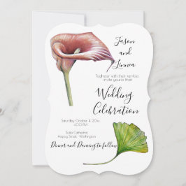 Invitación Calla Lily Greenery Minimalista Elegante Invitació