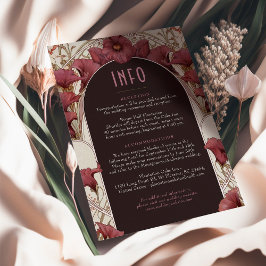 Invitación Calla Lily Insertar INFO Vintage Art Nouveau Mucha