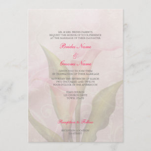 Invitación Calla Lily Pink 2 Wedding Invitation