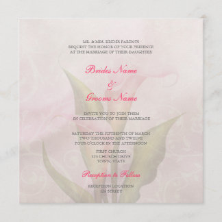 Invitación Calla Lily Pink 2 Wedding Invitation