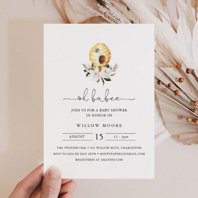 Invitación CALLA Oh Babee Honey Bee Baby Shower (Subido por el creador)