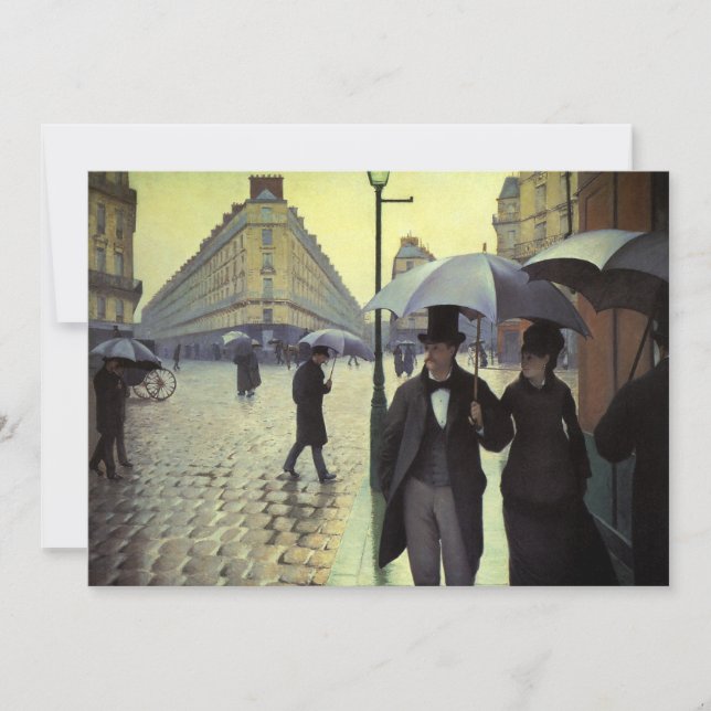 Invitación Calle de París, día de lluvia de Gustave Caillebot (Anverso)