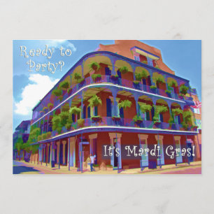 Invitación Calle histórica de New Orleans del carnaval