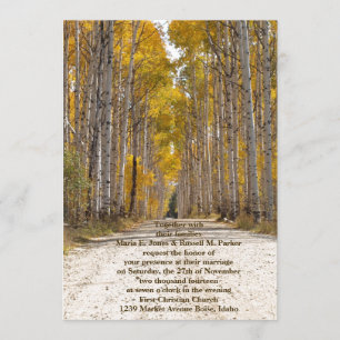 Invitación Callejón de Aspen en la boda del otoño