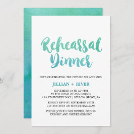 Invitación Calligrafía acuática Cena de ensayo de playa